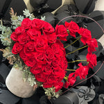 Big Heart Shape Classic Red Roses in Round Box