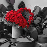 Big Heart Shape Classic Red Roses in Round Box